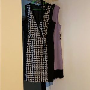 Tweed Style Black and White Dress